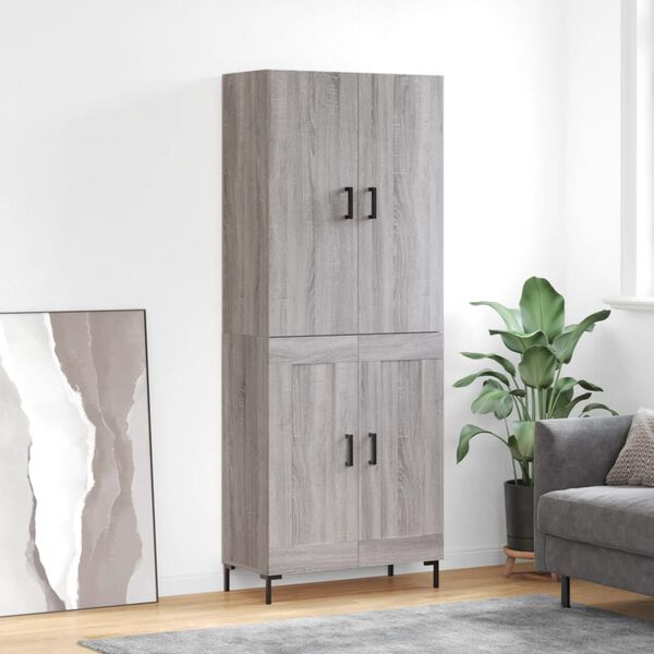 vidaXL Skř&iacute;ň highboard &scaron;ed&aacute; sonoma 69,5 x 34 x 180 cm kompozitn&iacute; dřevo