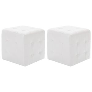 vidaXL Taburety 2 ks b&iacute;l&eacute; 30 x 30 x 30 uměl&aacute; kůže