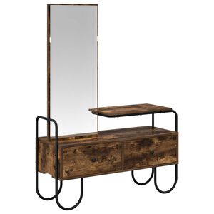 vidaXL Kosmetick&yacute; stůl se z&aacute;suvkou Kouřov&yacute; dub 100 x 36,5 x 136 cm
