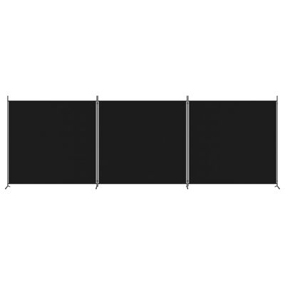 vidaXL 3dílný paraván černá 525 x 180 cm textil