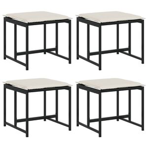 vidaXL Zahradní stoličky s poduškami 4 ks černé polyratan