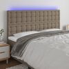 vidaXL Čelo postele s LED taupe 200x5x118/128 cm textil