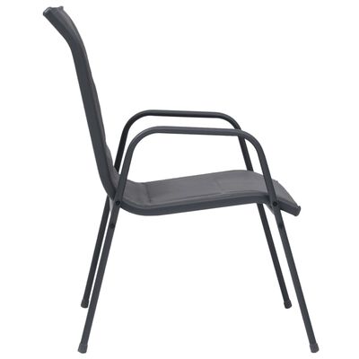 vidaXL Stohovatelné zahradní židle 4 ks ocel a textilen antracitové