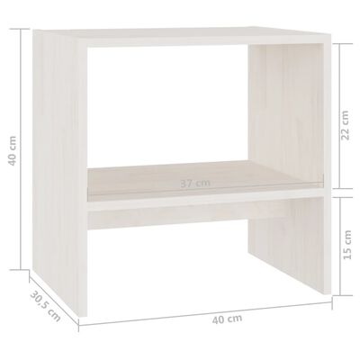 vidaXL Noční stolek bílý 40 x 30,5 x 40 cm masivní borové dřevo