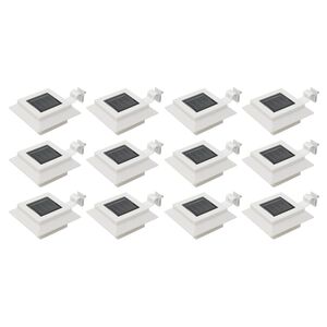 vidaXL Zahradn&iacute; sol&aacute;rn&iacute; lampy 12 ks LED čtvercov&eacute; 12 cm b&iacute;l&eacute;