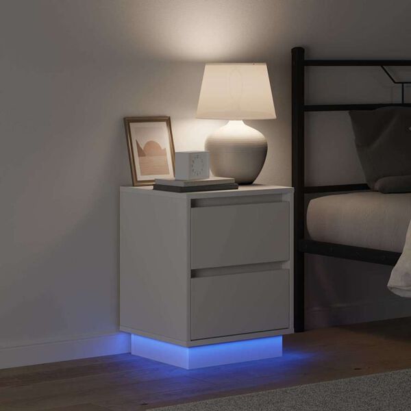 vidaXL Nočn&iacute; skř&iacute;ňka B&iacute;l&aacute; 39 x 34,5 x 50 cm Kompozitn&iacute; dřevo