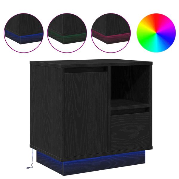 vidaXL Nočn&iacute; skř&iacute;ňka Čern&yacute; dub 50 x 34,5 x 50 cm. Kompozitn&iacute; dřevo