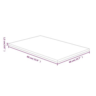 vidaXL Koupelnová deska tmavě hnědá 60 x 40 x 1,5 cm ošetřený masiv