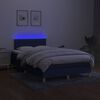 vidaXL Box spring postel s matrac&iacute; a LED modr&aacute; 120 x 200 cm textil