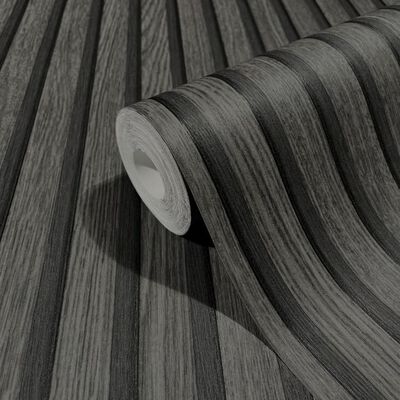 Noordwand Tapeta Botanica Wooden Slats černá a šedá