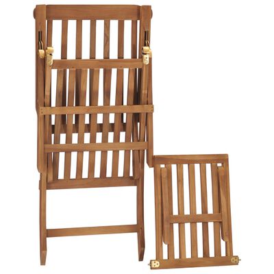 vidaXL Polohovací židle s poduškou krémově bílá masivní teakové dřevo