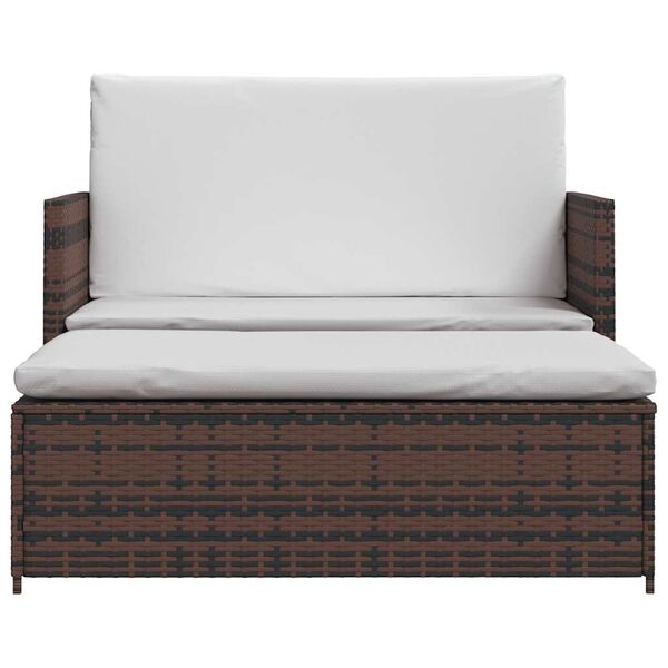 vidaXL Zahradní pohovka polyratan hnědá