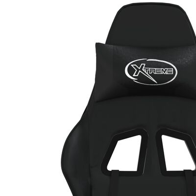 vidaXL Herní židle s podnožkou černá umělá kůže