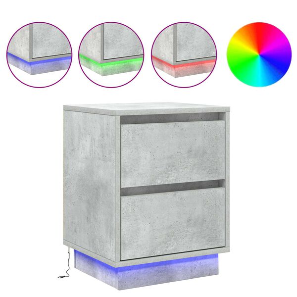 vidaXL Nočn&iacute; skř&iacute;ňka Betonově &scaron;ed&aacute; 39 x 34,5 x 50 cm Kompozitn&iacute; dřevo