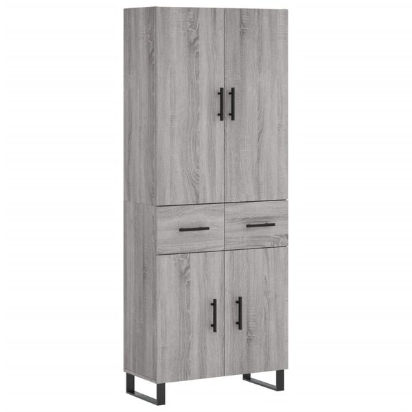 vidaXL Skř&iacute;ň highboard &scaron;ed&aacute; sonoma 69,5 x 34 x 180 cm kompozitn&iacute; dřevo