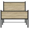 vidaXL Kovový rám postele bez matrace dub sonoma 107 x 203 cm