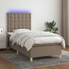 vidaXL Box spring postel s matrac&iacute; a LED taupe 90x190 cm textil
