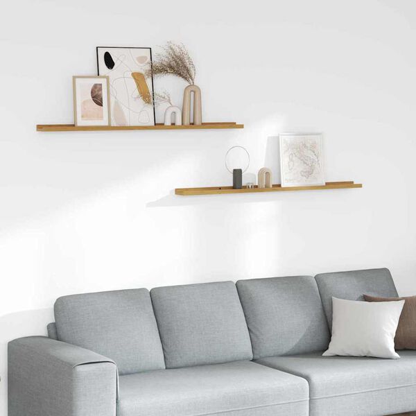 vidaXL N&aacute;stěnn&aacute; polička 2 pcs B&eacute;žov&aacute; 115 x 9 x 3 cm kompozitn&iacute; dřevo