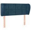 vidaXL Čelo postele typu u&scaron;&aacute;k tmavě modr&eacute; 103x23x78/88 cm samet