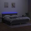 vidaXL Box spring postel s matrac&iacute; a LED tmavě &scaron;ed&aacute; 160x200 cm textil