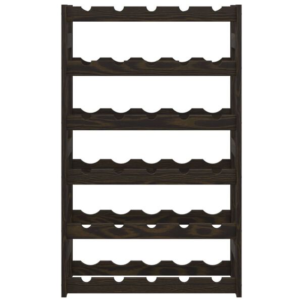 vidaXL Stojan na víno na 30 lahví černý masivní borové dřevo