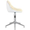 vidaXL Otočn&aacute; j&iacute;deln&iacute; židle kr&eacute;movo-b&iacute;l&aacute; uměl&aacute; kůže