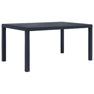 vidaXL Zahradn&iacute; stůl antracitov&yacute; 150x90x72 cm plastov&yacute; ratanov&yacute; vzhled