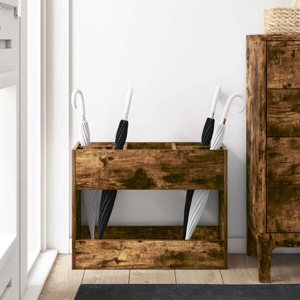 vidaXL Stojan na slunečn&iacute;ky s &uacute;loži&scaron;těm Kouřov&yacute; dub 65 x 24 x 50 cm