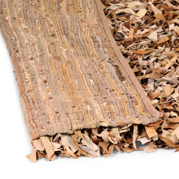 vidaXL Koberec shaggy z prav&eacute; kůže 160 x 230 cm sněd&yacute;