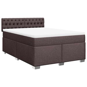 vidaXL Box spring postel s matrac&iacute; tmavě hněd&aacute; 140x190 cm textil