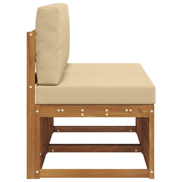 vidaXL 2 Kus Venkovn&iacute; středn&iacute; pohovka Masivn&iacute; ak&aacute;tov&eacute; dřevo Př&iacute;rodn&iacute;