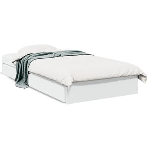 vidaXL R&aacute;m postele se z&aacute;suvkami b&iacute;l&yacute; 90 x 200 cm kompozitn&iacute; dřevo