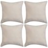 vidaXL Povlaky na pol&scaron;t&aacute;ř 4 ks 40x40cm polyester uměl&yacute; semi&scaron; b&eacute;žov&aacute;