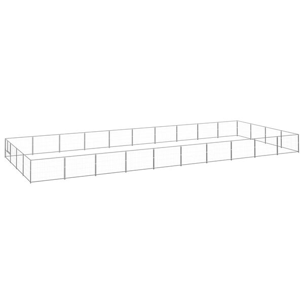 vidaXL Ps&iacute; kotec stř&iacute;brn&yacute; 40 m&sup2; ocel