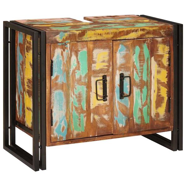 vidaXL Skříňka pod umyvadlo Masivní recyklované dřevo a železo