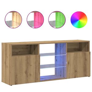 vidaXL TV stolek s LED dub artisan 120 x 30 x 50 cm kompozitn&iacute; dřevo