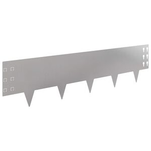 vidaXL Okraj tr&aacute;vn&iacute;ku 10 pcs 100 x 25 cm Ocel Stř&iacute;brn&aacute;