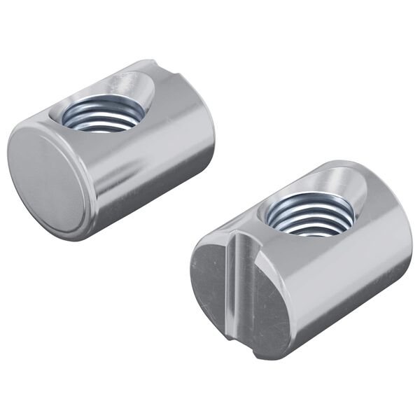 vidaXL Plechov&eacute; matice 2 pcs Stř&iacute;brn&aacute; M6 x 13 mm (Průměr z&aacute;vitu x V)