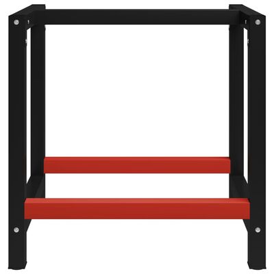 vidaXL Kovový rám pracovního stolu 80 x 57 x 79 cm černá a červená
