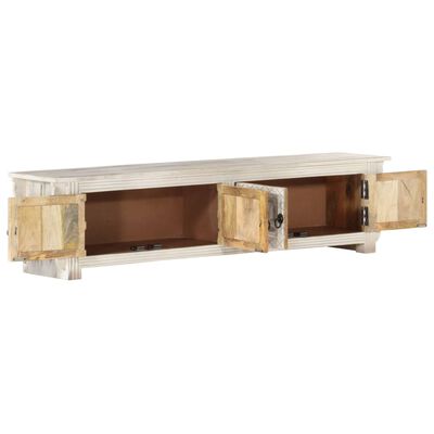 vidaXL TV stolek bílý 140 x 30 x 35 cm masivní mangovníkové dřevo