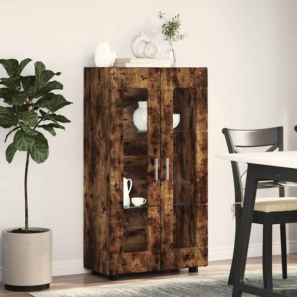 vidaXL Serv&iacute;rovac&iacute; skř&iacute;ň s polic&iacute; Kouřov&yacute; dub 55,5 x 29 x 103 cm