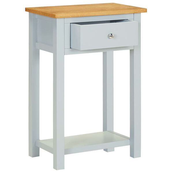 vidaXL Koncov&yacute; stolek 50 x 32 x 75 cm masivn&iacute; dubov&eacute; dřevo