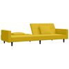 vidaXL 2místná rozkládací pohovka se 2 polštáři žlutá samet