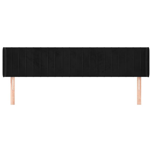 vidaXL Čelo postele typu u&scaron;&aacute;k čern&eacute; 163x16x78/88 cm samet