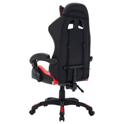 vidaXL Herní židle s RGB LED podsvícením červeno-černá umělá kůže
