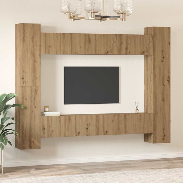 vidaXL Sestava TV skříněk 10 pcs Artisanový dub 30,5 x 30 x 90 cm