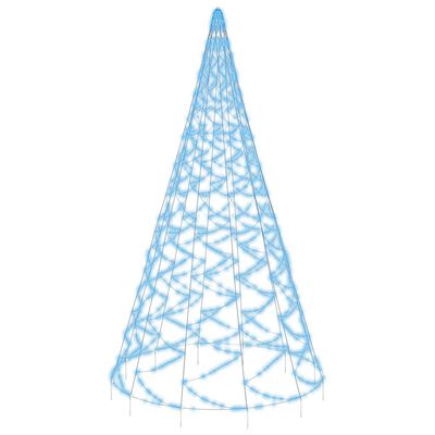 vidaXL Vánoční stromek na stožár 1 400 modrých LED diod 500 cm