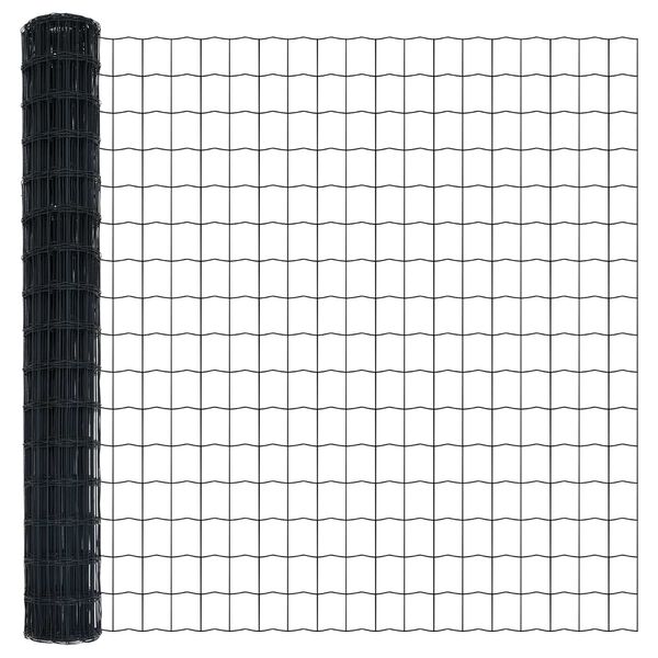 vidaXL Euro plot &Scaron;ed&aacute; 1,6 x 10 m Železo potažen&eacute; PVC