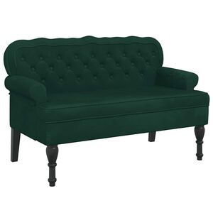 vidaXL Lavice s opěradlem tmavě zelen&aacute; 119,5 x 64,5 x 75 cm samet