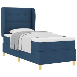 vidaXL Postel s boxspringem s čelo Modr&aacute; 200 x 100 cm textil